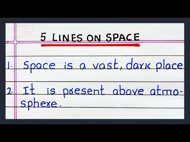 Few Lines about Space | 5 Lines on Space