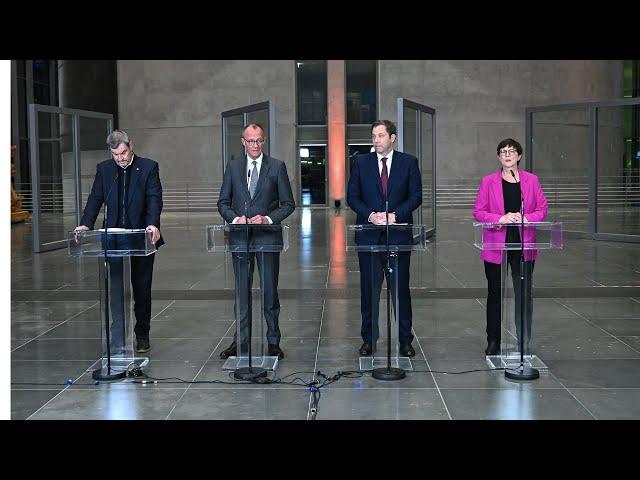 4. März 2025 | Live-Statement mit Friedrich Merz, Markus Söder, Lars Klingbeil und Saskia Esken