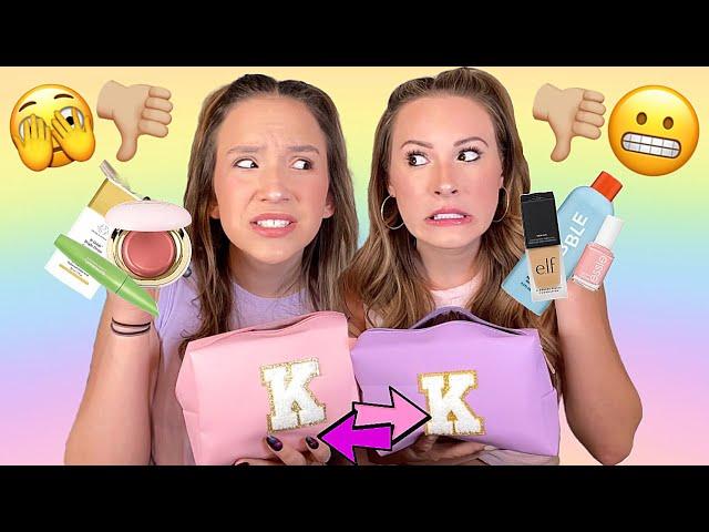 KAYLA & KALLI SWAP MAKEUP BAGS CHALLENGE 