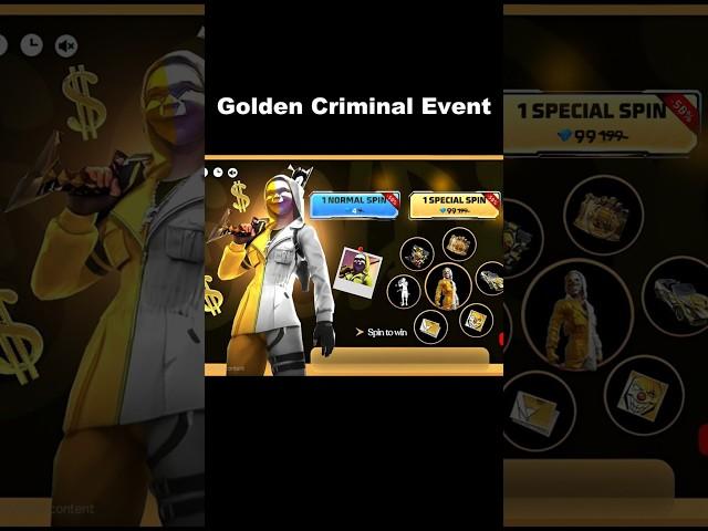 Golden Criminal New Event|FF New Event #freefireevent #ffnewevent #freefire #neweventff #freefire