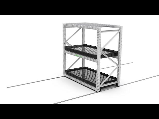 GrowHigher Mobile Verticle Grow Rack Movement