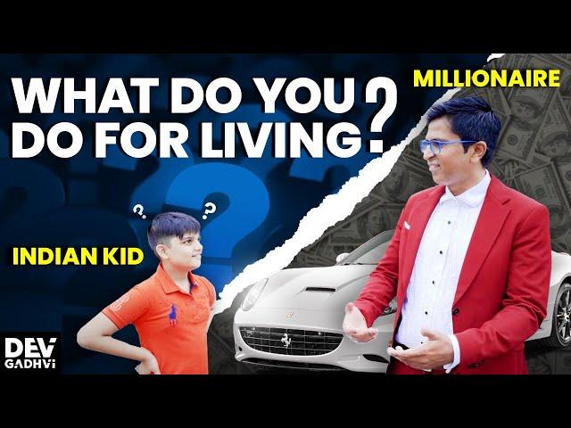 What do you do For a Living? | INDIAN KID ASKING A MILLIONAIRE What Does He Do For a Living?