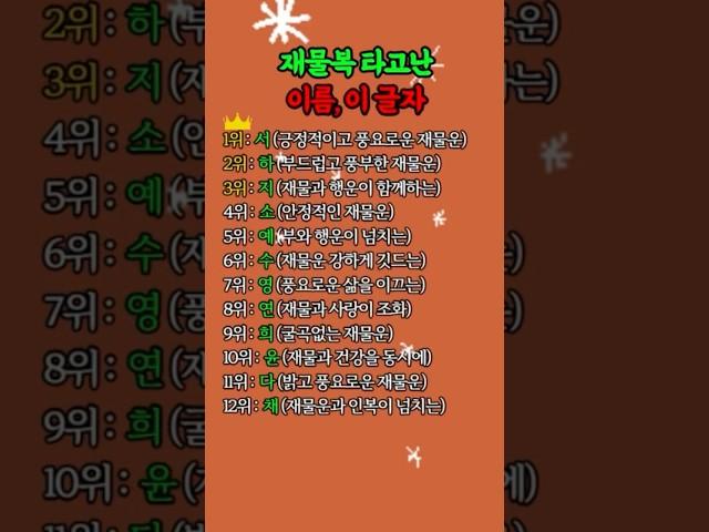 재물운 타고난 이름 #재물운 #운세 #풍수