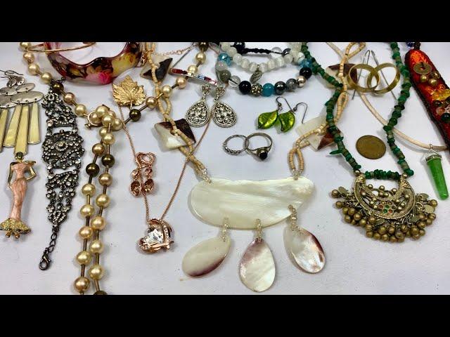 23 lbs Shop Goodwill Jewelry Unboxing! Huge Jewelry Haul part 2! Givenchy, Sterling and Gemstones!