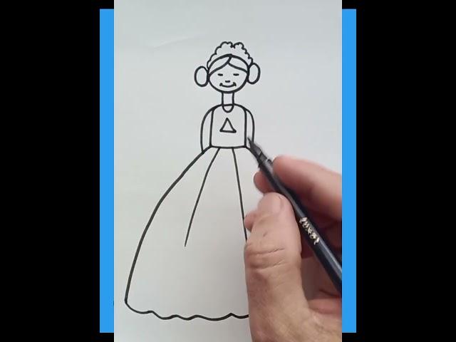 DOLL DRAWING WITH CIRCLE #doll #dolls #circle #drawing #drawings #draw #drawingforkids #art