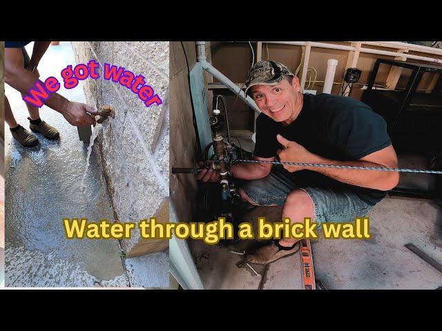 How to install a spigot through a cinder block wall