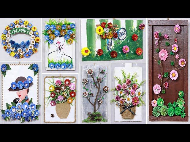 Beautiful but low cost ! 16 Wall Hanging Craft Ideas from Pine Cone !