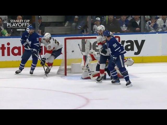 Josh Mahura takes puck to the face