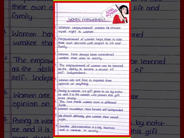 10 lines essay on women empowerment in english l Women empowerment essay in english