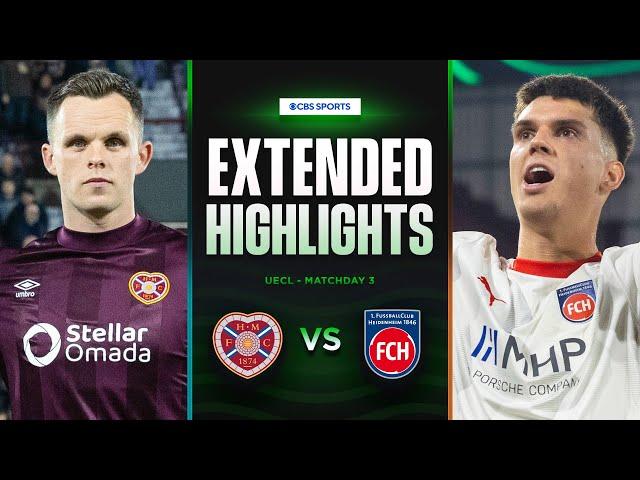 Heart of Midlothian vs. Heidenheim: Extended Highlights | UECL League Phase MD 3 | CBS Sports Golazo