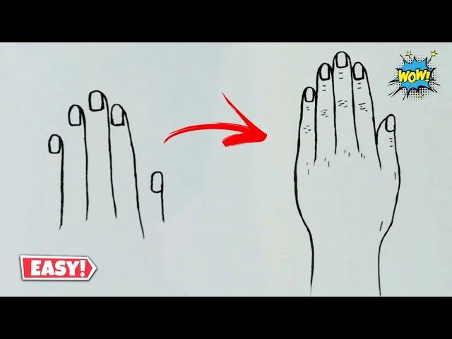 How to draw Hand Easy | Finger Drawing | Trick | Satya saraf #shorts