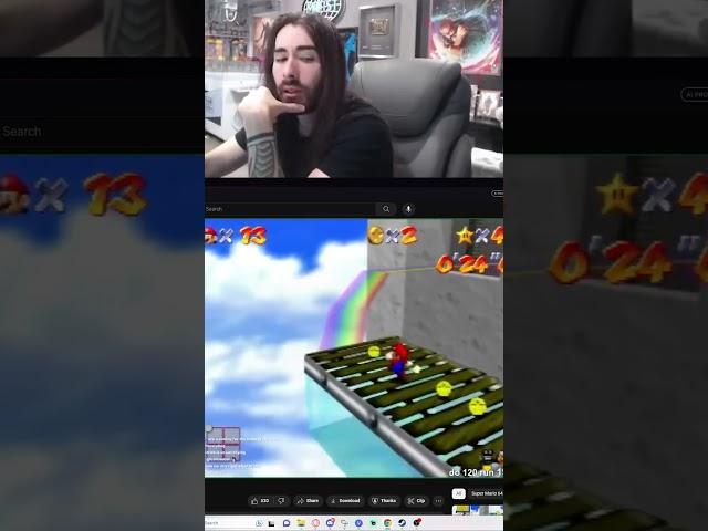 Moist Critical on Super Mario 64 Carpetless Run #moistcr1tikal #penguinz0 #supermario #speedrun