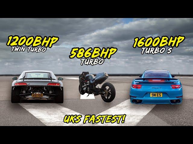 BATTLE OF THE STREETS, UKS FASTEST..TURBO GSXR VS TURBO S VS R8