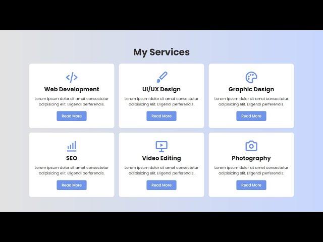 Responsive Service Box Using CSS Grid Layout | Service Section HTML CSS