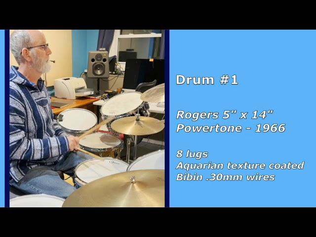 Four Rogers Snare Drums