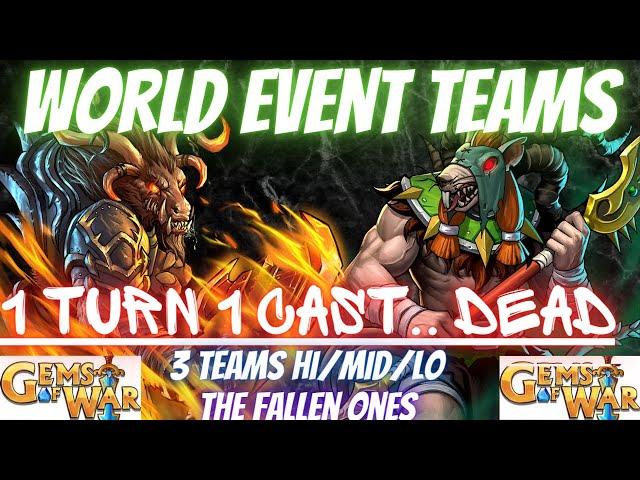 FAST Gems of War World Event Teams | 3 Teams Hi/MID/LOW for The World Event The Fallen Ones