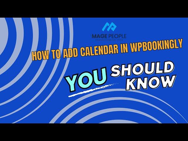 How to add calendar in service booking manager plugin - WpBookingly