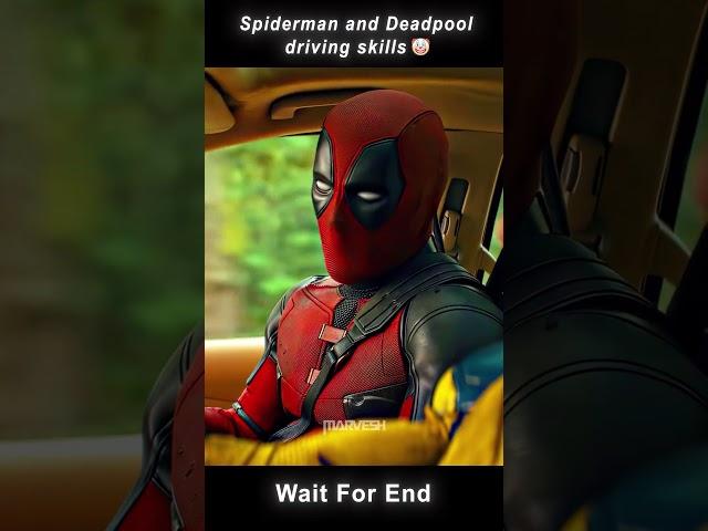 Spider-man And Deadpool Driving Skill Vs Fighting Skill  #shorts #marvel