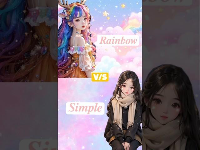 rainbow  v/s simple ️#trending #youtubeshorts #trendingshorts #famous shorts