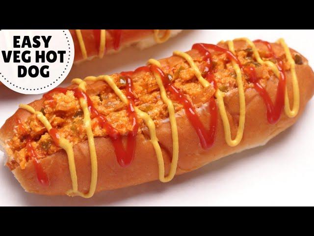 The Easiest Veg Hot Dog Recipe in Indian Style | वेज हॉट डॉग | Desi Style Hot Dog (Hindi)