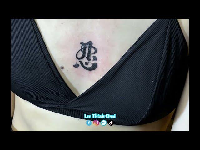 Bé xinh 2k7 xăm font nhẫn giửa tâm #leethanhdnai #tattoo #timelapse