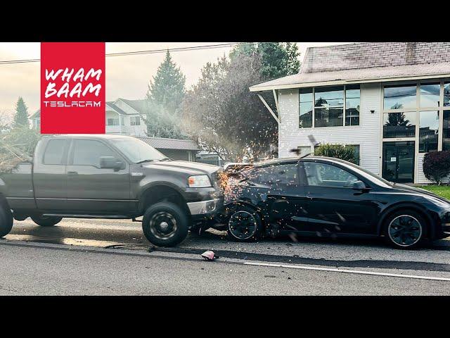 TESLA TOTALED BY PICKUP TRUCK