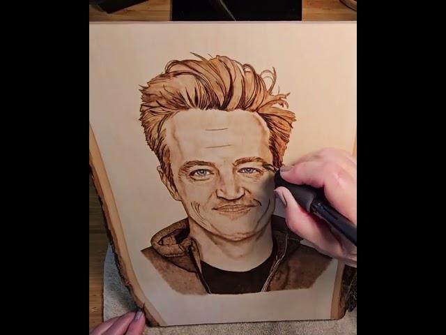 Matthew Perry Tribute  - Pyrography Portrait In Progress