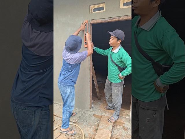 quick trick to make a water line on the door frame..
