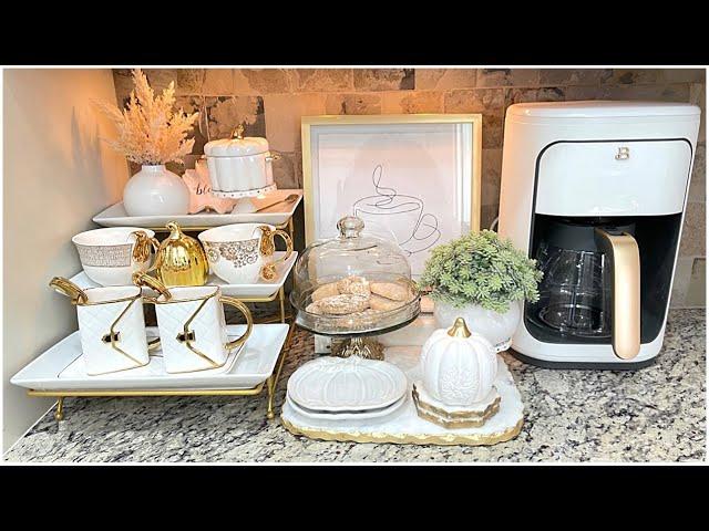 Decorate With Me | Fall Coffee Bar | How To Set Up A Coffee Bar | Coffee Bar Ideas