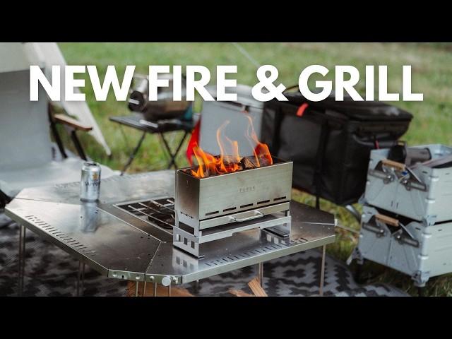 New portable fire pit and grill perfect for camping in the rain