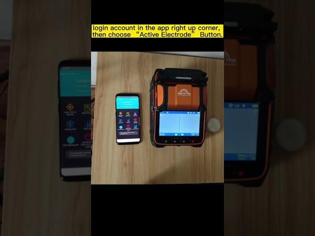 Fiber splicer APP Control operate of scanning Electrode QR Code and activate the electrode