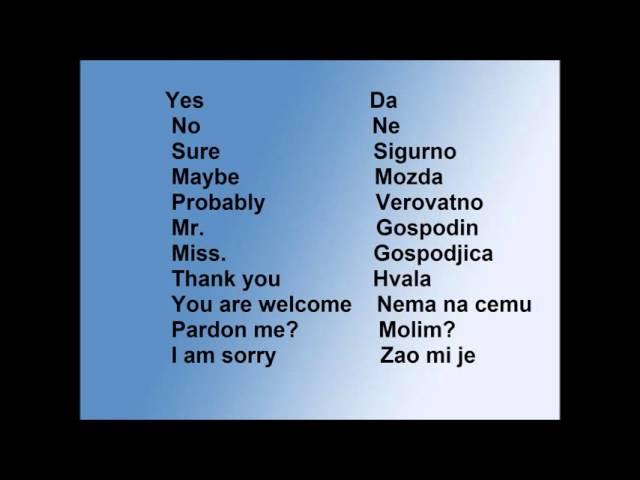 Learn Serbian #2 -Basic Words