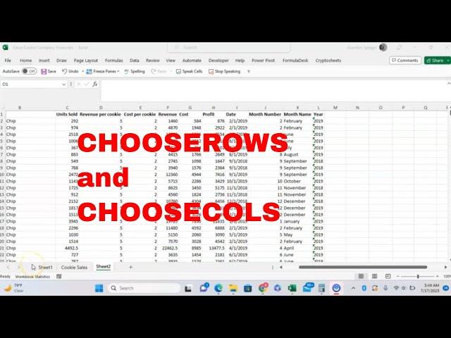 How to use the CHOOSEROW and CHOOSECOL Functions In Excel. Nest Other Functions For Cool Results!