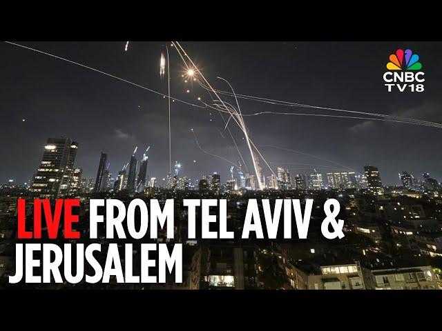 LIVE: Tel Aviv & Jerusalem Skyline View After Iran's Retaliatory Missiles Attack on Israel | N18G