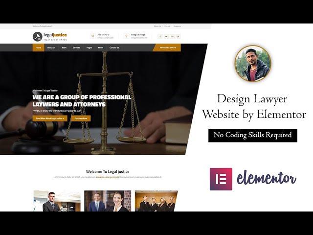 Lawyer Firm Website Design with WordPress Elementor Page Builder  Step By Step 01