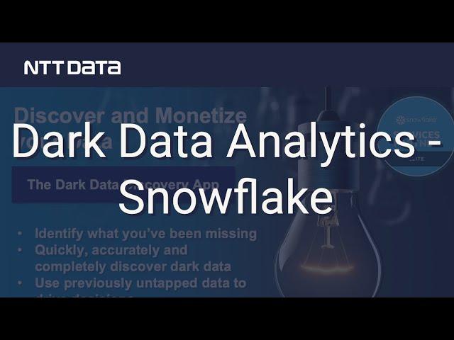 Dark Data Discovery App for Snowflake – NTT DATA Databytes Ep 38