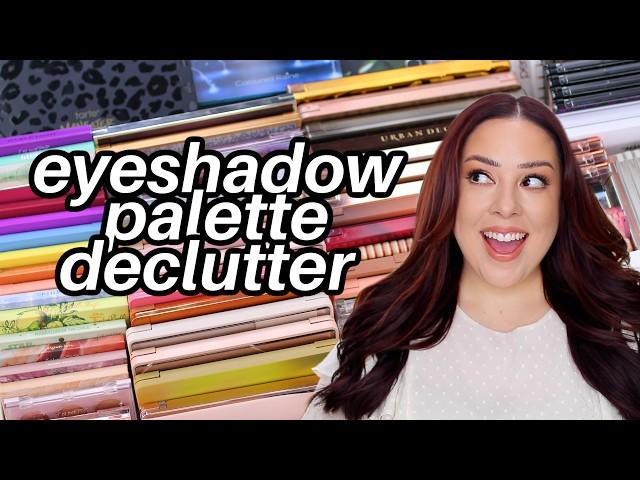 OVERDUE EYESHADOW PALETTE DECLUTTER  (getting rid of HALF of my collection!)