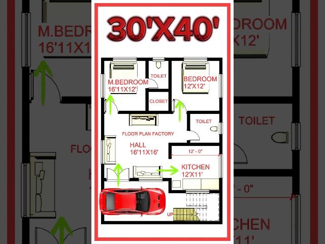 "30x40 2BHK Home Plan | Indian Home Design"