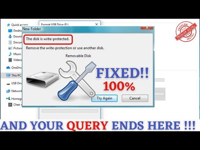 How to remove write protection from pen drive | Disk is write protected Error