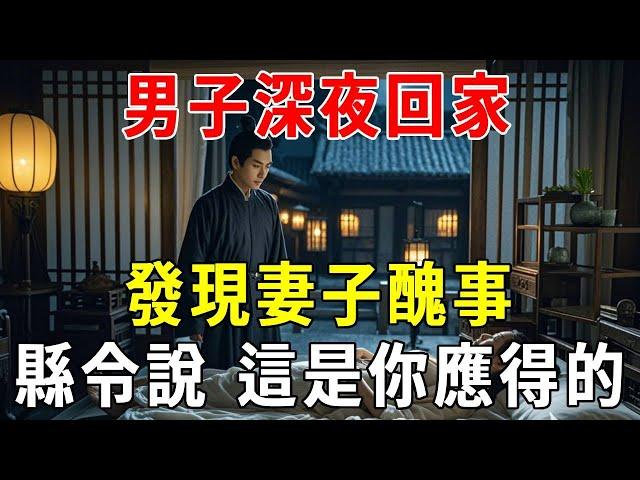 男子深夜回家，發現妻子醜事，縣令說，這是你應得的#蝴蝶飛飛 #民間故事 #奇聞趣事 #古代小說