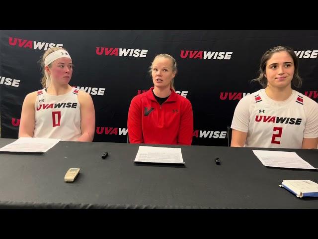 Jamie Cluesman, Caitlyn Ross and Sarah Burton postgame after win over Tusculum