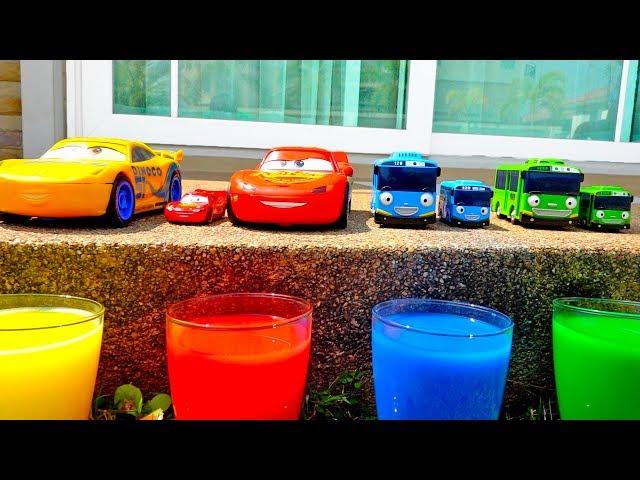 Learn Colors with Mcqueen Tayo Bus Finger Song Car Toy Video for Kids playground