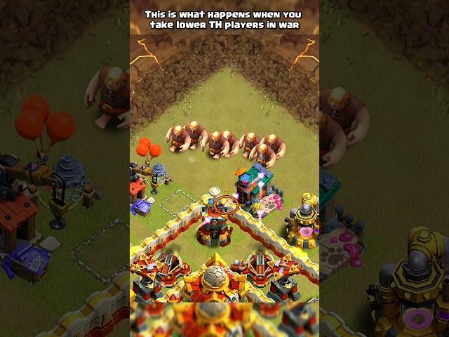 This is what happens when you take lower TH players in war | Clash of clans | #shorts #clashofclans