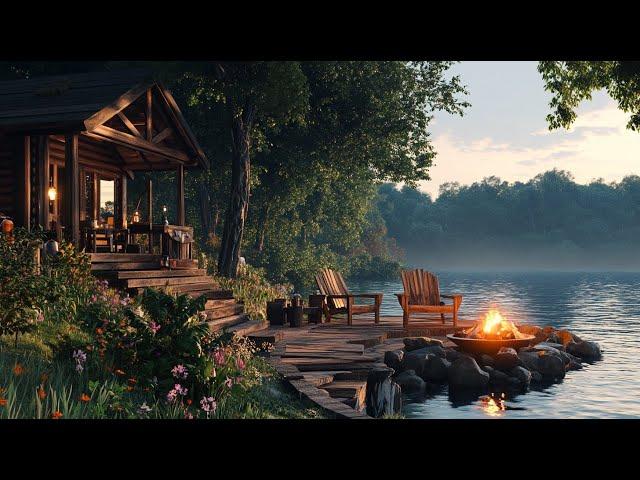 Nature's Bliss: Peaceful lakefront & Fireplace sounds for relaxation & sleep