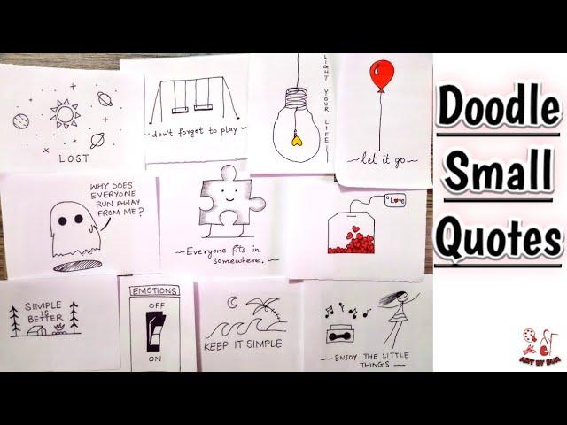 How To Doodle Small Quotes |11 Quotes, Easy Drawing For Beginners.