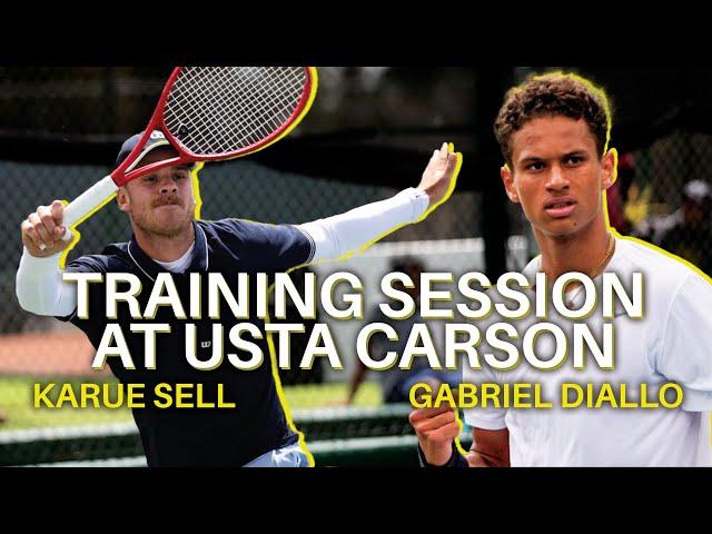 ATP #623 Karue Sell & #139 Gabriel Diallo: Intense Hitting Practice | Fit4Tennis