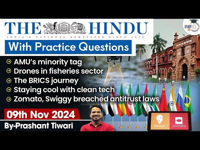 The Hindu Newspaper Analysis | 9 Nov 2024 | Current Affairs Today | Daily Current Affairs | StudyIQ