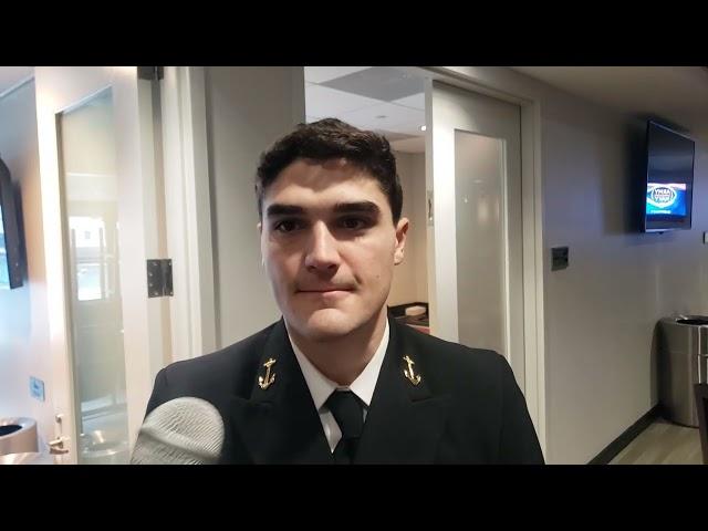 Midshipmen John Marshall, Captain Navy Football, Leads Team in Tackles at Army-Navy Media Day