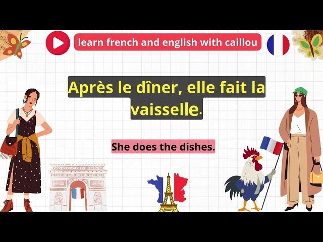 français pour débutants  | apprendre le francais avec La routine quotidienne d'Emma