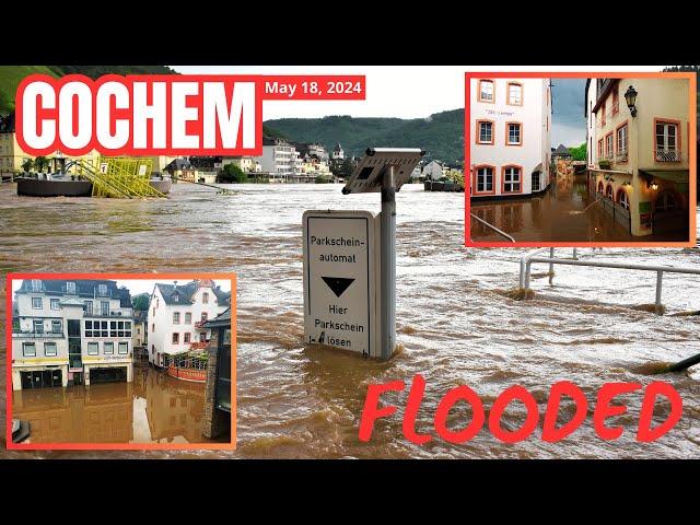 Cochem Flooded! ️ Mosel Hochwasser nach Starkregen in Saarland.